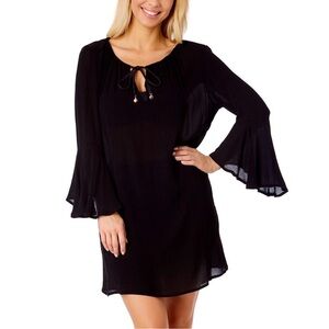 Anne Cole Limited Edition Women's Black V-Neck Swim Beach Cover-up Sz XL/XXL NEW